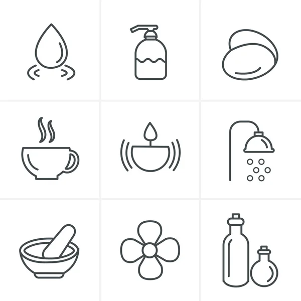 Satır simgeler tarzı Spa Icons Set, vektör tasarımı