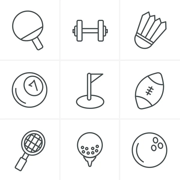 Iconos de línea estilo deporte iconos conjunto, diseño vectorial — Vector de stock
