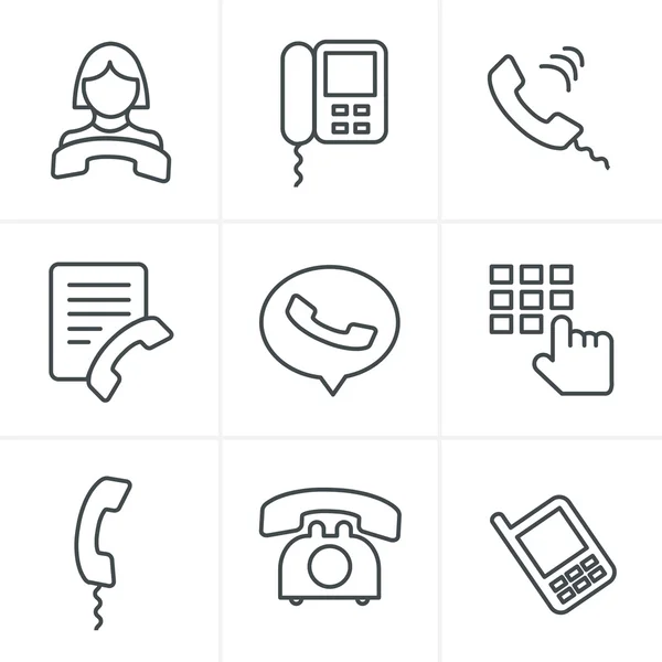 Linie Symbole Stil Telefon Symbole — Stockvektor