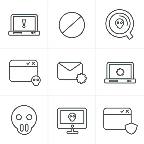 アイコン スタイル デジタル犯罪アイコン設定を行します。 — ストックベクタ