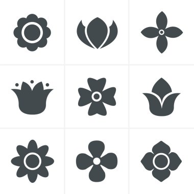 Çiçek Icons Set, vektör tasarımı