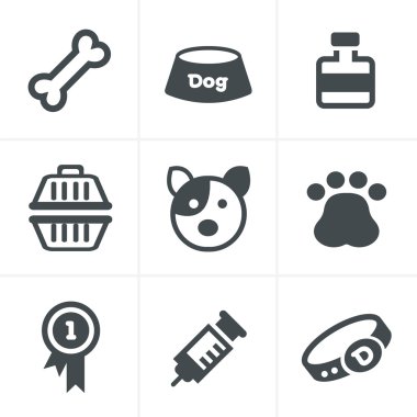 Köpek simgeler ayarla, tasarım vektör