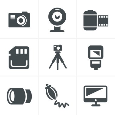 Fotoğraf Icons Set, vektör tasarımı