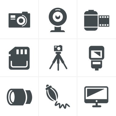 Photography Icons Set, Vector Design clipart