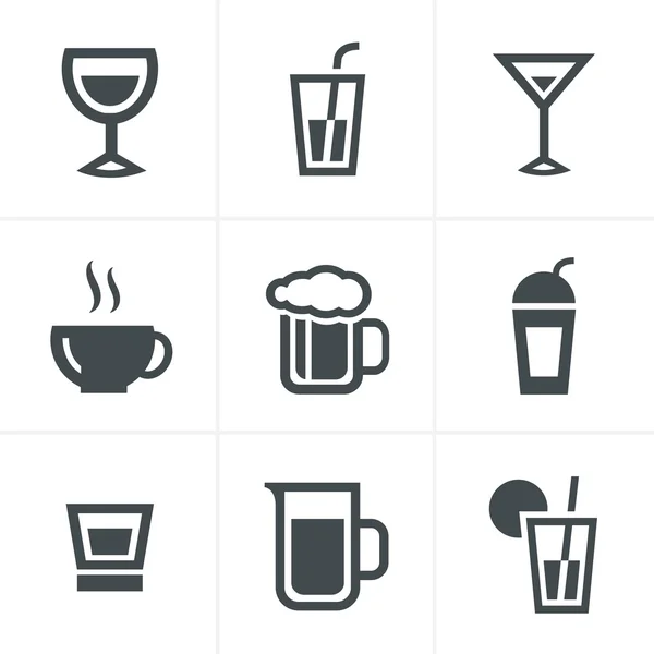 Set de iconos de bebida, diseño vectorial — Vector de stock