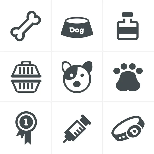 Dog Icons Set, Vector Design — Stock Vector