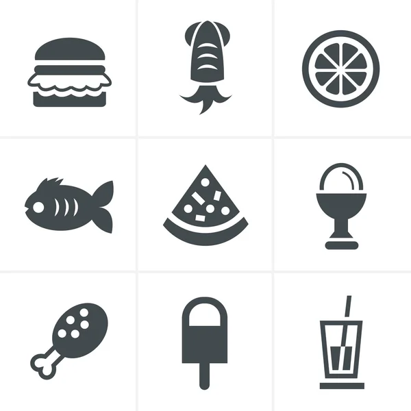 Set de iconos alimentarios, diseño vectorial — Vector de stock