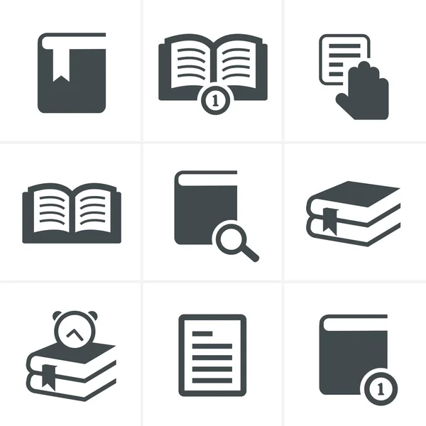 Conjunto de iconos de libro, diseño de vectores — Vector de stock