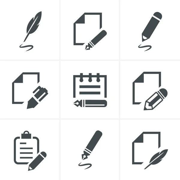 Writing icons — Stock Vector