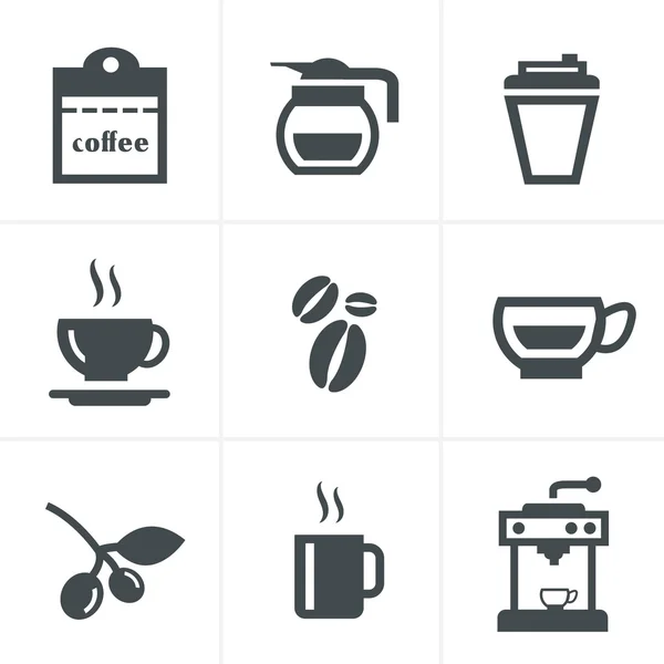 Iconos de café con fondo blanco — Vector de stock