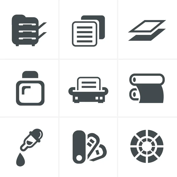 Print icons set elegant series — Stock Vector