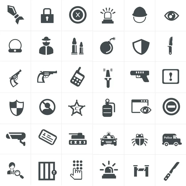 Güvenlik ve silah Icons set