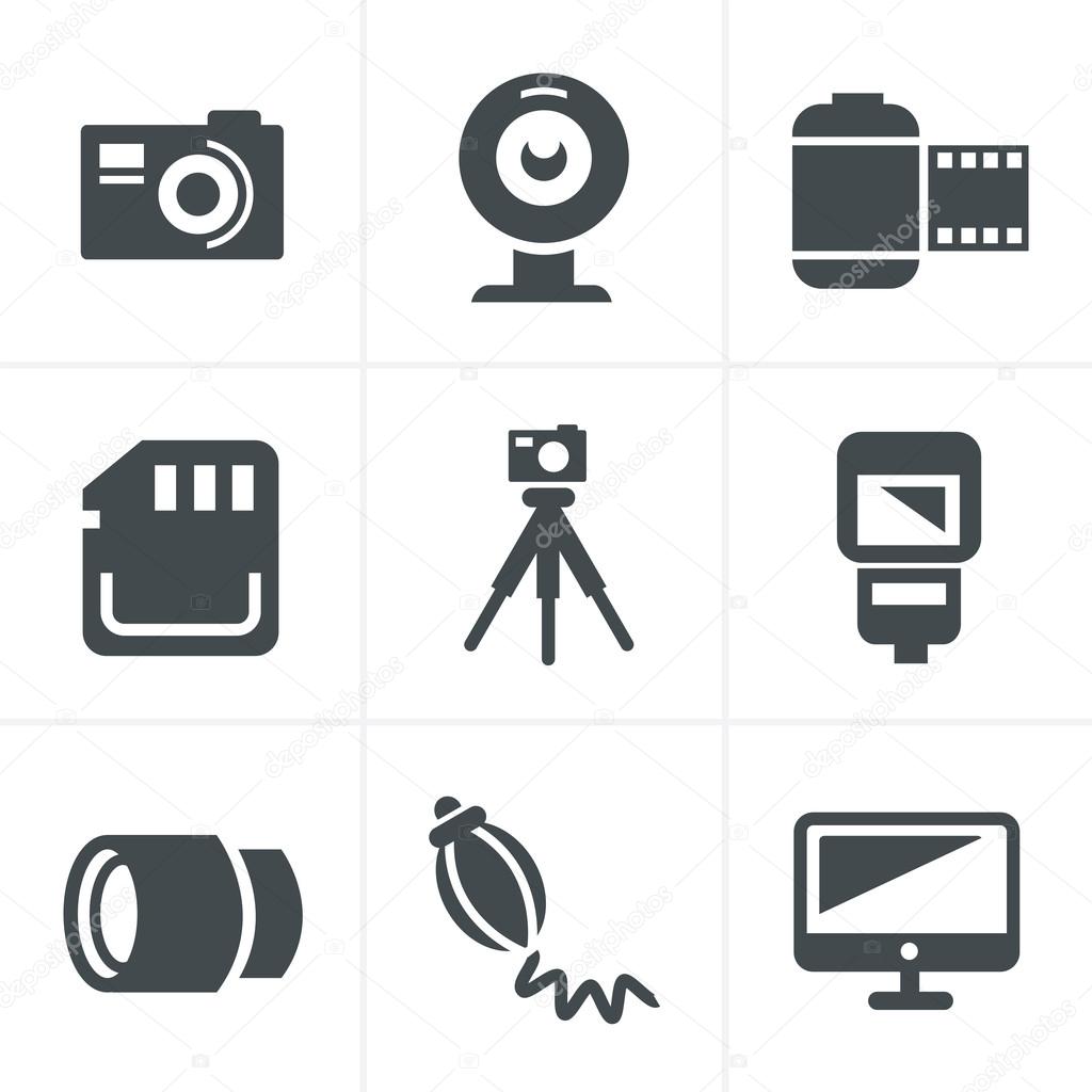 Photography Icons Set, Vector Design