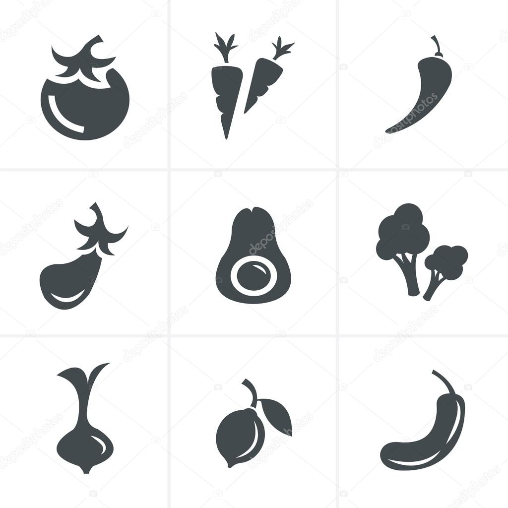 Icons set Vegetable