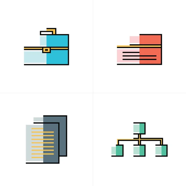 Negócios ícones planos estilo abstrato — Vetor de Stock