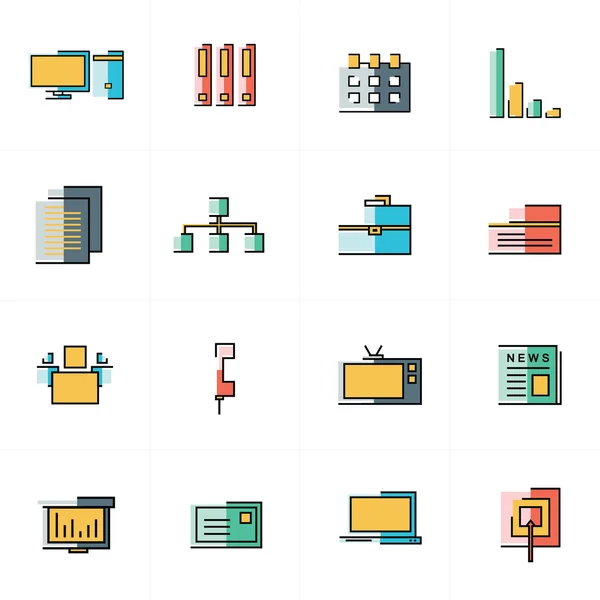 Design conjunto de ícones de escritório —  Vetores de Stock