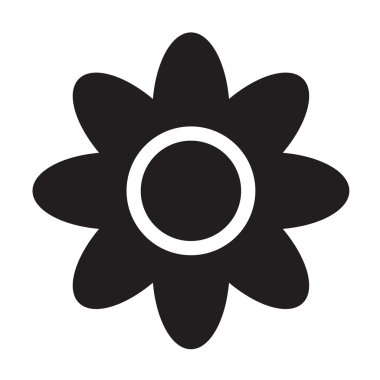 Beyaz arka plan üzerinde çiçek simgesi