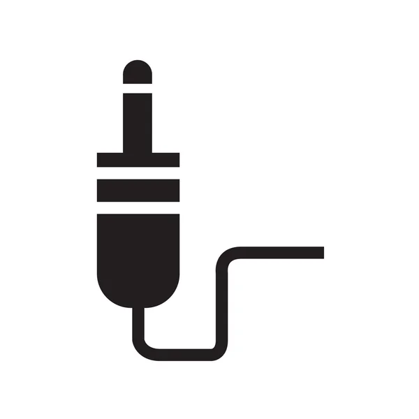 Icono de cable de audio sobre fondo blanco — Vector de stock