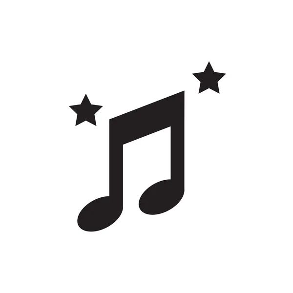 Nota musicale e icona stella, supporto Vettori design eps10 . — Vettoriale Stock