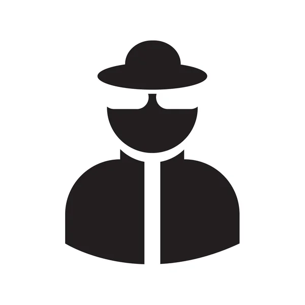 Hombre de traje. Icono del agente del servicio secreto — Vector de stock