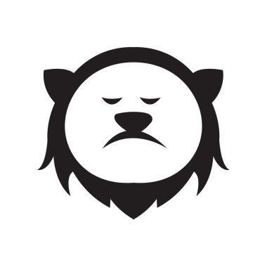 Aslan baş Logo karikatür tarzı