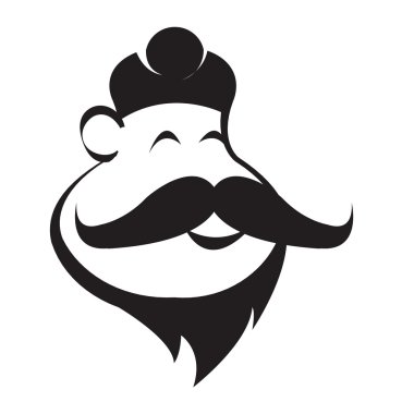 Şef kafa simgesi, destek vektörel çizimler tasarım eps10.