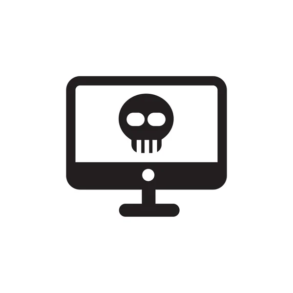 Vector skull danger on desktop sign — Stock Vector