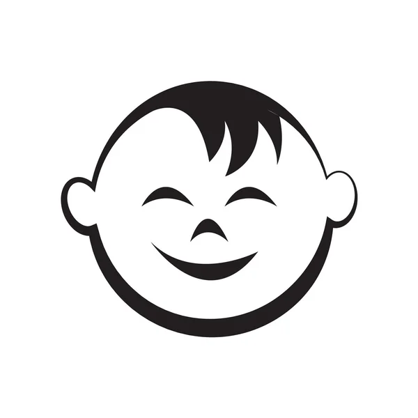 Personaje de la cara, niños, niñas, dibujos animados bebé niño — Vector de stock