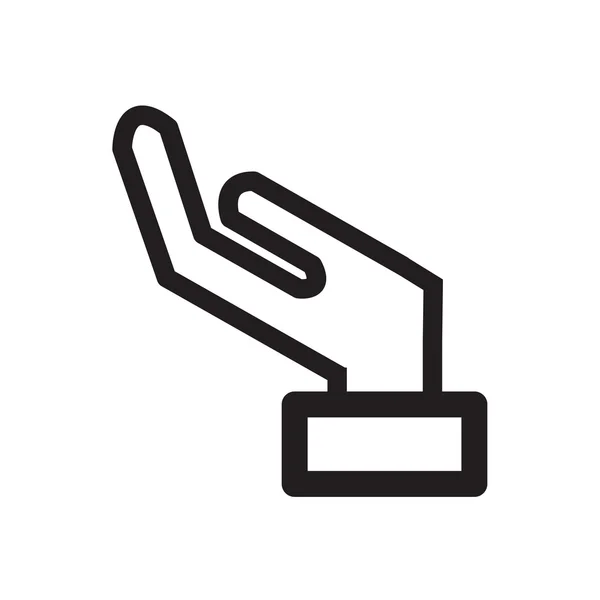 Hand gebaar zwart pictogram vector — Stockvector