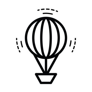 Sıcak hava balonu simgesini çizgi stili
