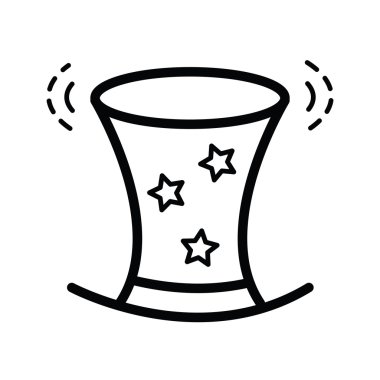 sihirli şapka simgesi çizgi stili
