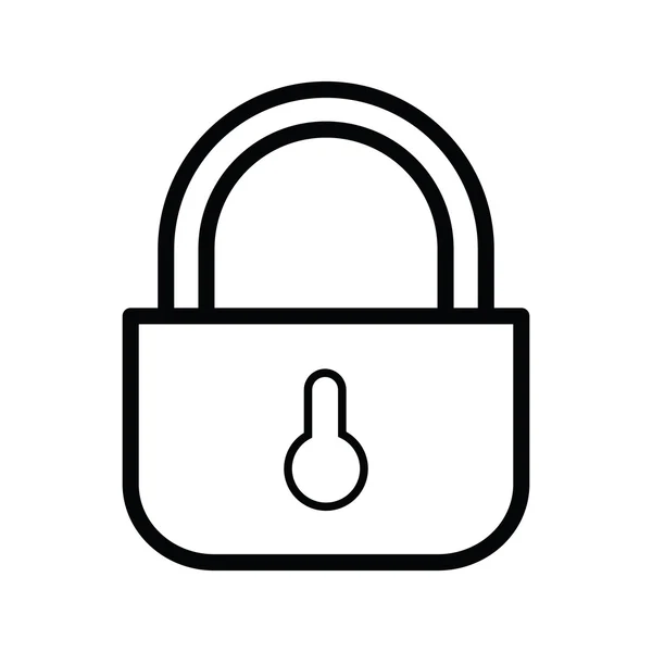 A padlock isolated icon line — Stock Vector