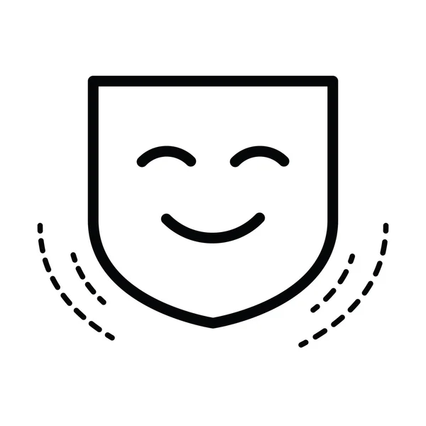 Máscara de sonrisa, estilo de línea vectorial — Vector de stock