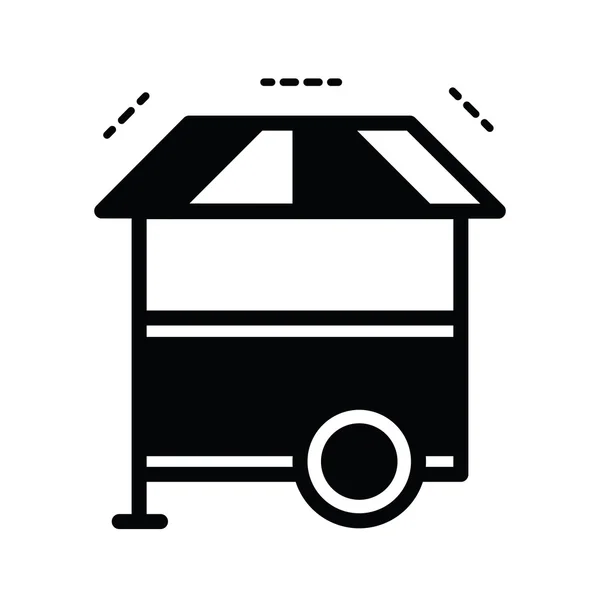 Hotdog Carro icono color negro — Vector de stock