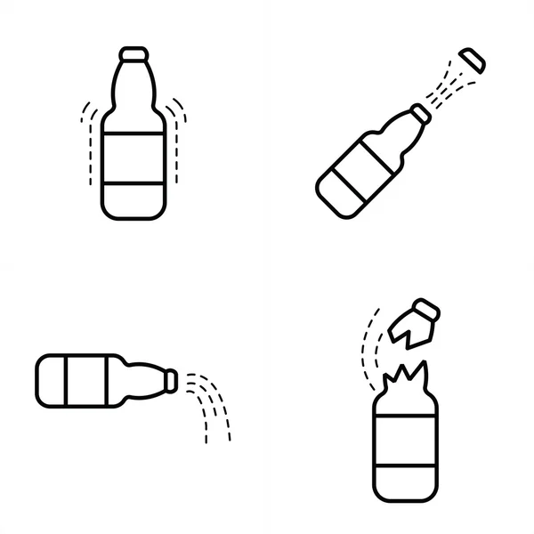 Μπουκάλι με κόλα εικονίδιο στυλ γραμμής — Διανυσματικό Αρχείο