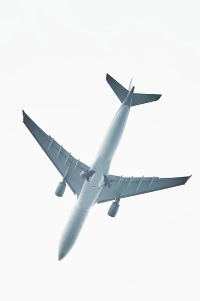 Silhouette Airplane Sky Background Commercial Airplane Jetliner Flying Clouds Beautiful — Photo