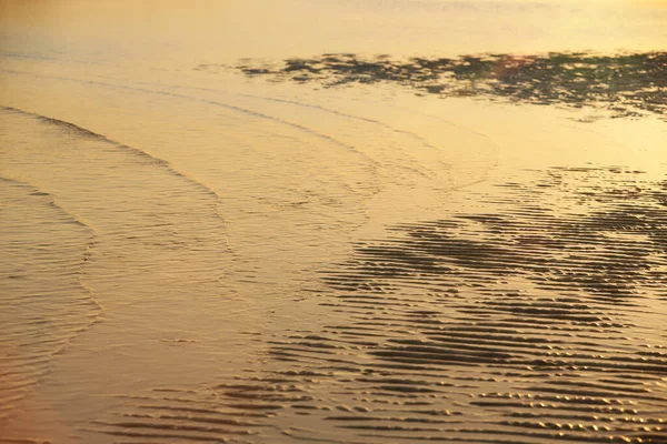 Sand Waves Texture Water Sea Beach Yellow Sand Texture Background — Stock Photo, Image