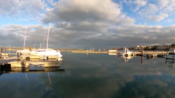 Boats Harbor Evening — Stock Video