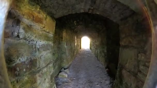 Antigua Puerta Acero Paredes Charles Fort Kinsale Irlanda — Vídeo de stock