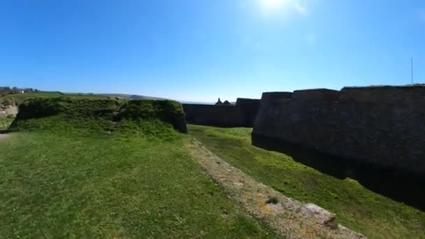 Muren Bastions Van Charles Fort Kinsale Ierland — Stockvideo