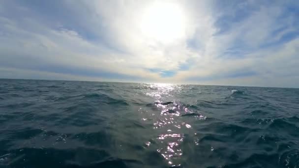 Barco Pesca Movimiento Mar Tormenta — Vídeo de stock