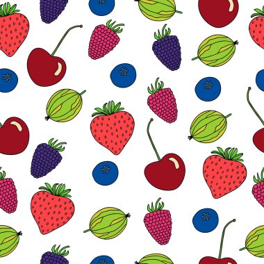 Yaz meyveleri Dikişsiz desen arka plan