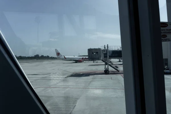 Pekanbaru Indonesia Jun 2021 Lion Air Plane Parked Airport — Zdjęcie stockowe