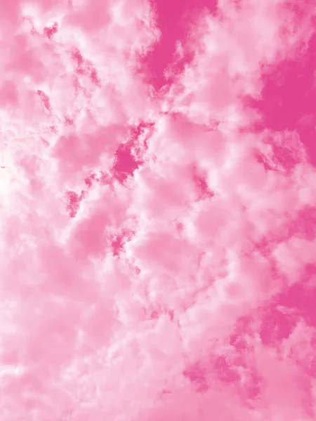 Nuvola Cielo Con Sfondo Colore Rosa — Foto Stock