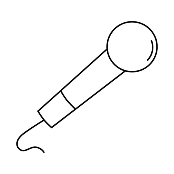 Beyaz arkaplanda izole edilmiş mikrofon ana hatlı vektör simgesi. Web tasarımı için imza, ui