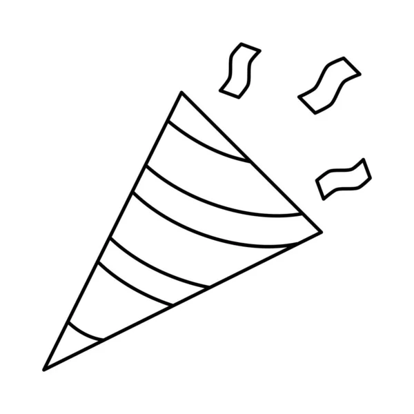 Піктограма Партійного Попперу Ізольована Білому Тлі Векторні Ілюстрації Лінійний Символ — стоковий вектор