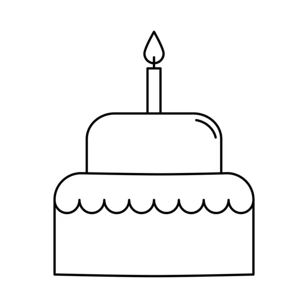 Holiday Cake Outline Vector Pictogram Geïsoleerd Witte Achtergrond Symbolische Taart — Stockvector