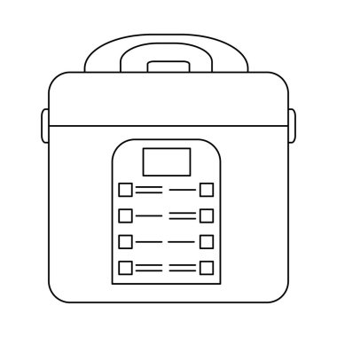 Çoklu Okurlar ana hatları simgesi. İnce çizgi yavaş pişirme işareti beyaz arkaplanda izole edildi. Web tasarımı için vektör illüstrasyonu. Mutfak ve ev için küçük bir alet. Ev aracı simgesi.