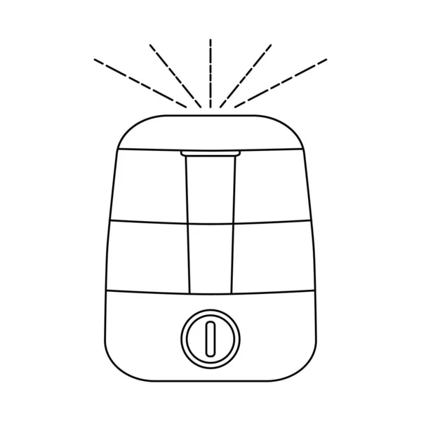 Luftbefeuchter Umriss Symbol Vektor Illustration Isoliert Auf Weißem Hintergrund Kleingerät — Stockvektor