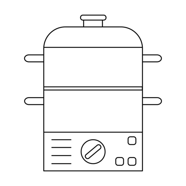 Elektrikli Yemek Buharı Taslak Ikonu Nce Çizgi Vektör Işareti Beyaz — Stok Vektör